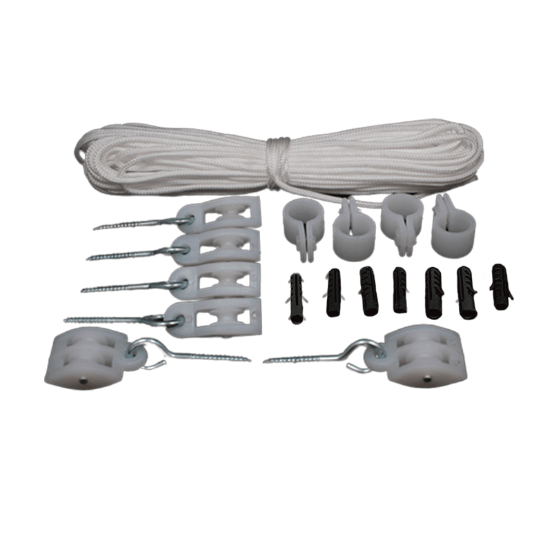 Kit Jogo de Peças Repositoras de Varal para Teto Corda 15 M